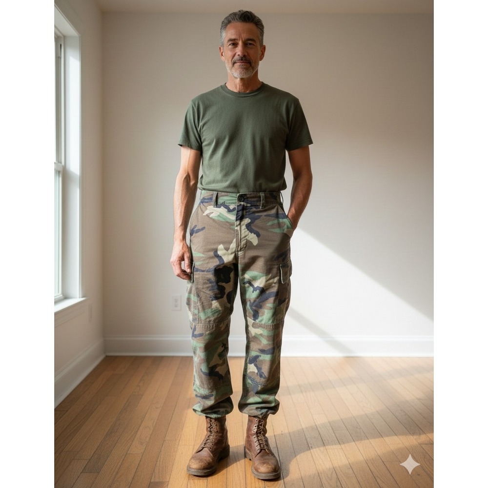 Propper Men's Medium X Short Woodland Camo Bdu Pants Green Brown Tan Black